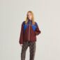 Veste Réversible Nylon Vert Bordeaux Bleu