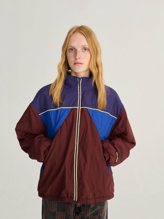 Veste Réversible Nylon Vert Bordeaux Bleu