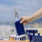 Distributeur Huile Bleu et Rayures