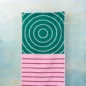 Serviette de Bain Petra Grand Format Vert et Rose