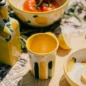 Tasse Gobelet Rayures Jaune et Vert