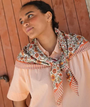Foulard grand format ashley pêche