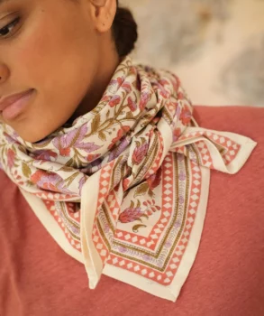 Foulard grand format courtney terracotta
