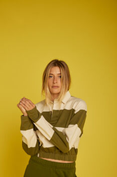 Sweat polo lien olive