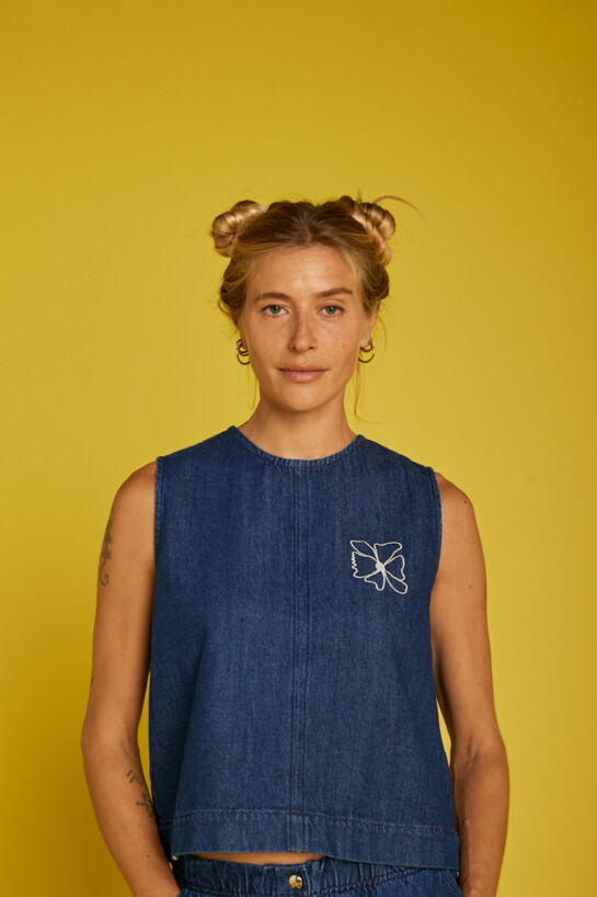 Top Sans Manches Butine Denim