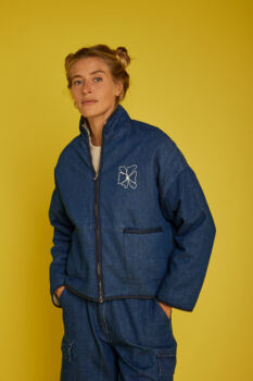 Veste sherpa sarclée denim
