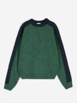 Pull laine mélangée colorblock